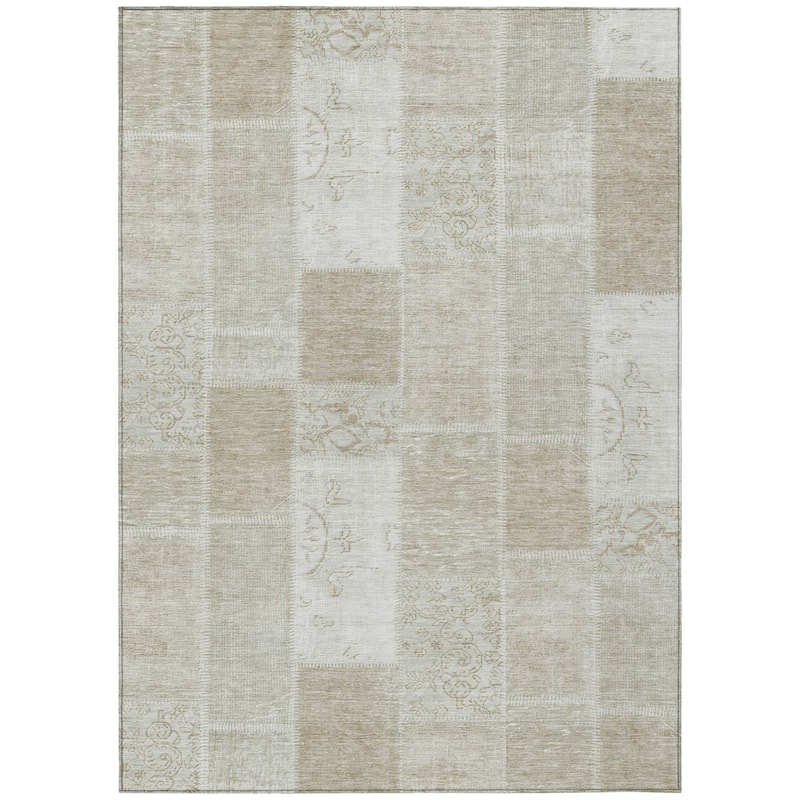 HomeRoots Patchwork Traditional Rectangle Outdoor Rug