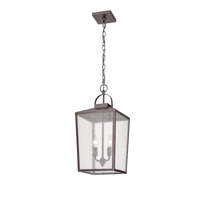 Millennium Lighting Caswell 4 Light Outdoor Hanging Lantern in Powder Coated Black with Clear Seeded Glass Shades