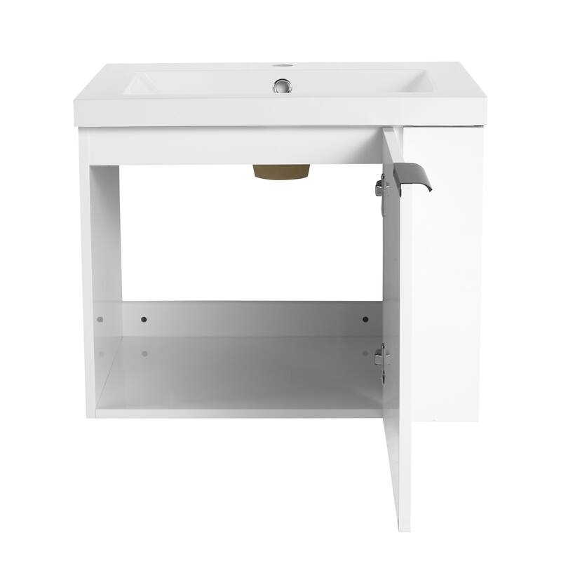 BNK 24"/48" Single Sink Bathroom Vanity with Soft Close Door and Shelf, Modern Floating Vanity