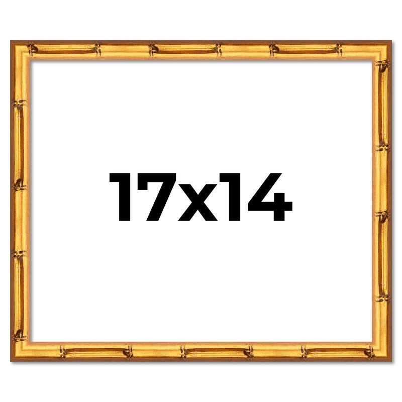 17x14 Frame Gold Bamboo Solid Wood Picture Frame | 1 Inch Moulding