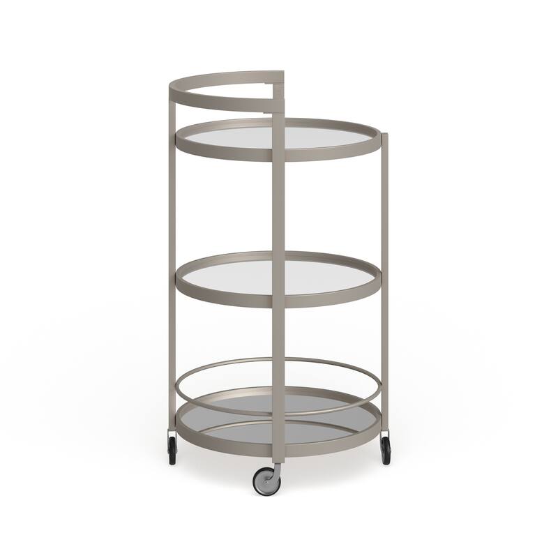 Silver Orchid Carmen Mirrored Bar Cart