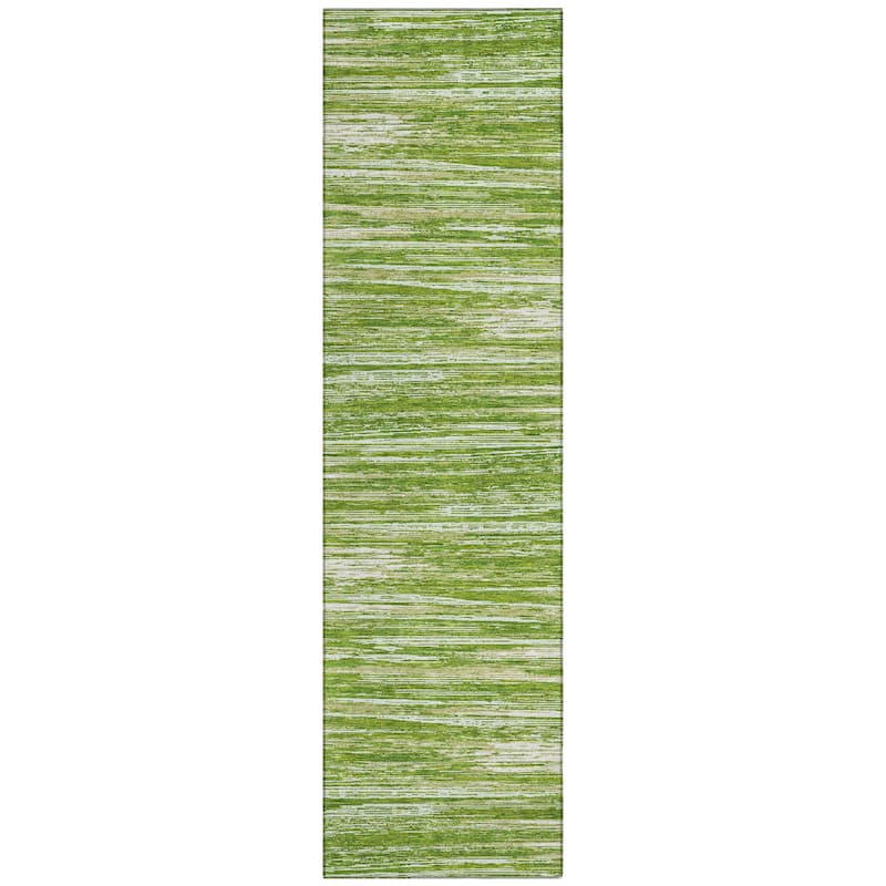 Machine Washable Indoor/ Outdoor Chantille Abstract Stripe Rug