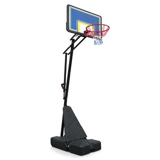Portable Basketball Hoop,Adjustable Height 8.04ft to 10.01ft,39 inch Backboard with Rebound System, w/Rebound Board & Wheels