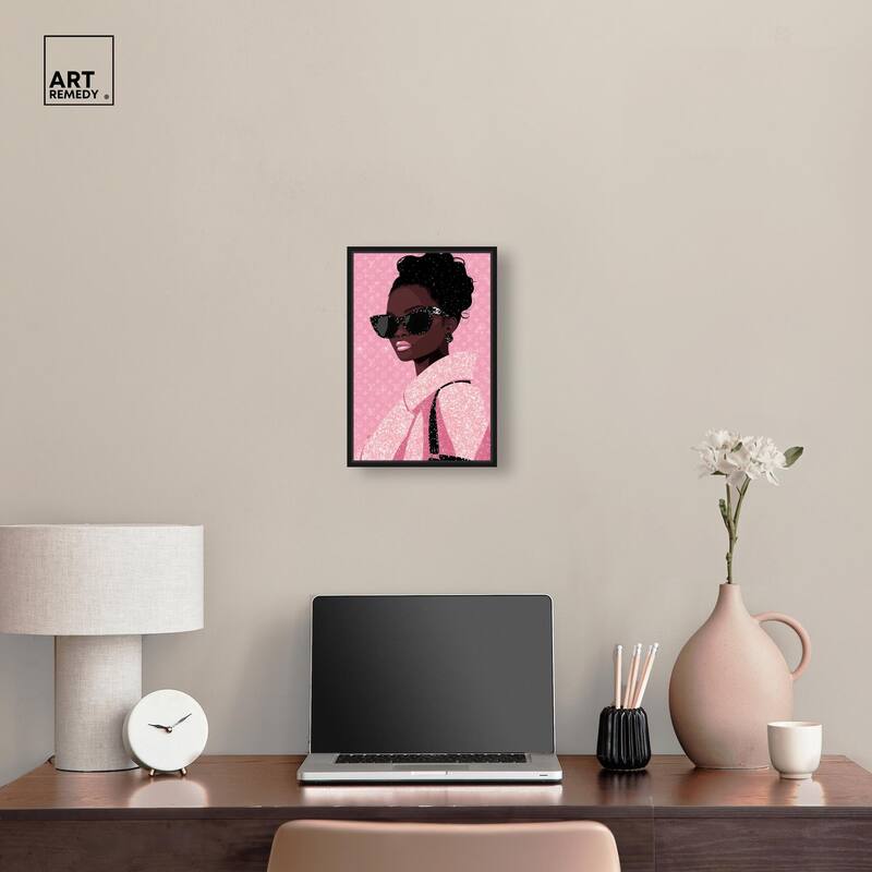 Pink Luxury Woman Canvas by Art Remedy
