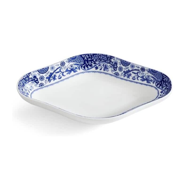 Spode Blue Italian Brocato Diamond Dish - 8.5" x 5.5" H