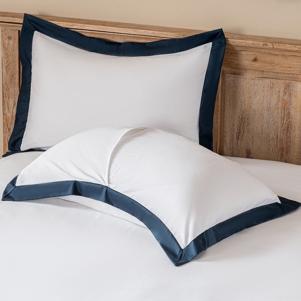 Hotel Luxury 400TC Cotton Sateen Linden Border Duvet Cover Set