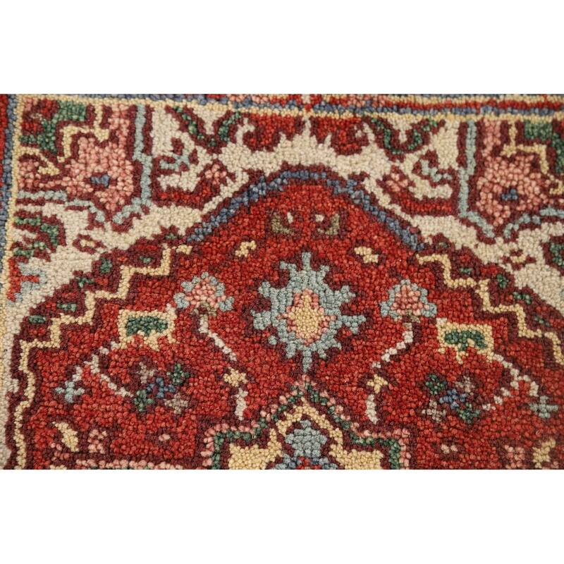 Geometric Heriz Serapi Oriental Accent Rug Hand-Knotted Wool Carpet - 2'0" x 3'0"