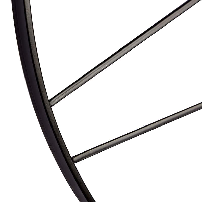 Black Iron Simple Modern Contemporary Abstract Round Wall Clock 24" - 24 x 2 x 24