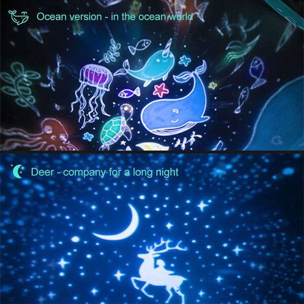 Shop 6 Modes Led Night Light Music Rotation Stars Universe Moon Ocean Decoration Lamp Projector For Gift Plug In Overstock 32006884