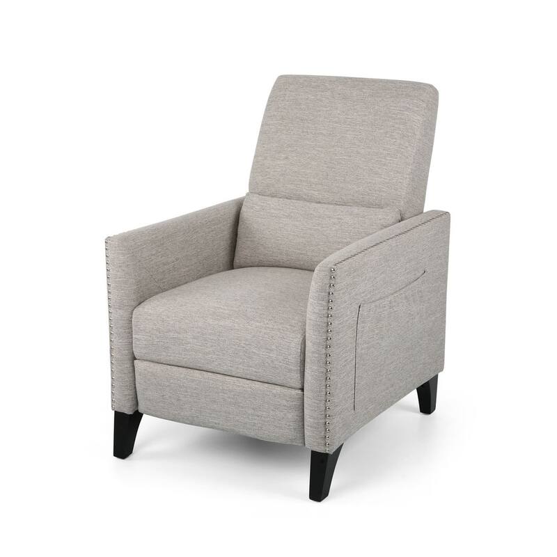 Contemporary Recliner Chair with Push Back Mechanism in Fabric by Christopher Knight Home
