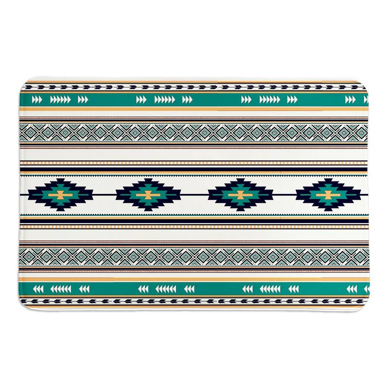 Laural Home Southwest Craze Turquoise II Memory Foam Rug