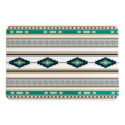 Laural Home Southwest Craze Turquoise II Memory Foam Rug