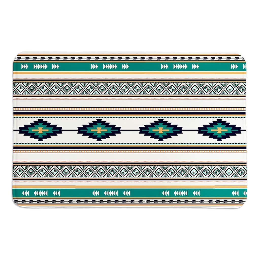 Laural Home Southwest Craze Turquoise II Memory Foam Rug