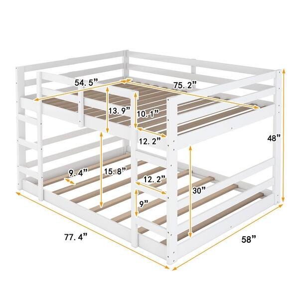Functional And Aesthetic Design Full Over Full Bunk Bed with Ladder