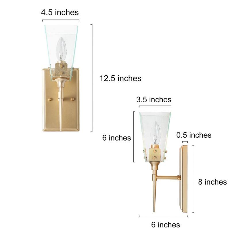 Modern Gold 1-Light LED Wall Sconce Single Bathroom Vanity Lights Foyer Entryway Powder room