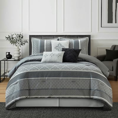 Nanshing Jensen 7 Piece Jacquard Geometric Comforter Set