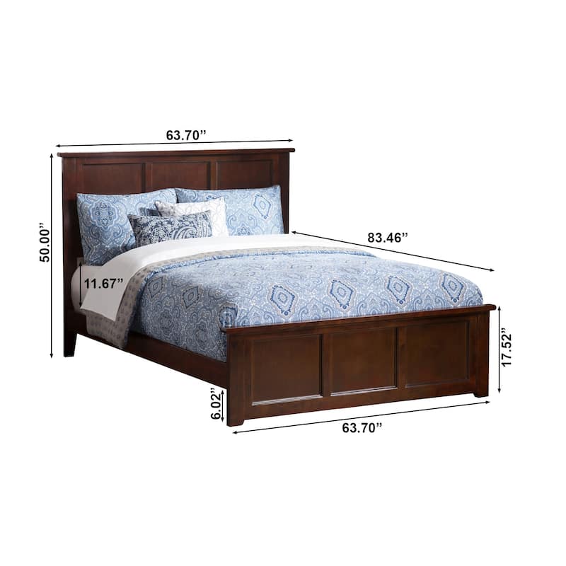 Madison Queen Platform Bed with Matching Footboard in Walnut
