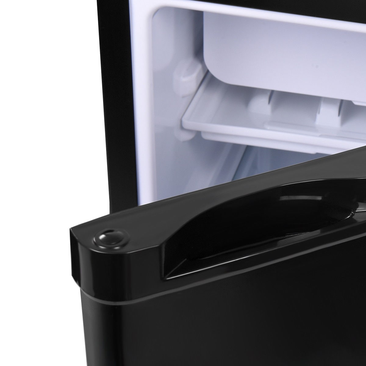  COSTWAY Compact Refrigerator, 3.4 Cu. Ft. Classic Fridge with  Adjustable Removable Glass Shelves, Mechanical Control, Recessed Handle,  Fridge Freezer for Dorm, Office, Apartment, Black : Appliances