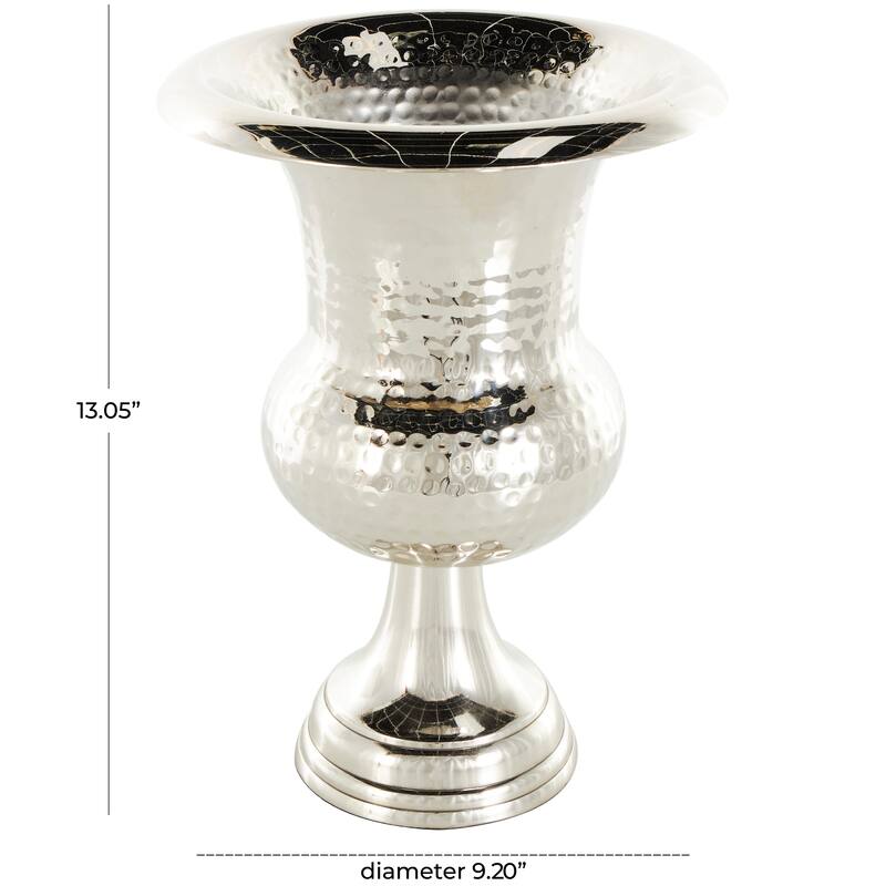 Gold or Silver Aluminum Metal Goblet Inspired Hammered Vase