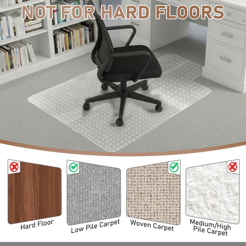 36 X 48 Inches Double-fold Studded Pvc Frosted Floor Mat
