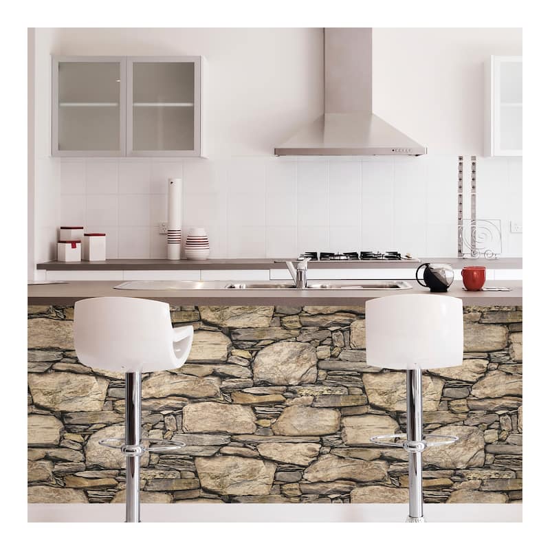 NuWallpaper Hadrian Stone Wall Peel & Stick Wallpaper - 216in x 20.5in x 0.025in