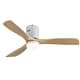 preview thumbnail 53 of 75, Sofucor 42/52 Inch Low Profile Flush Mount Ceiling Fan with Light,Remote Control,Solid wood/ABS Blades,Reversible Quiet DC Motor 52 Inches - White with Natural wood Blades