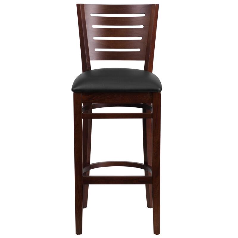 2 Pk. Darby Series Slat Back Wooden Restaurant Barstool - 16.75"W x 18"D x 43.5"H - 16.75"W x 18"D x 43.5"H