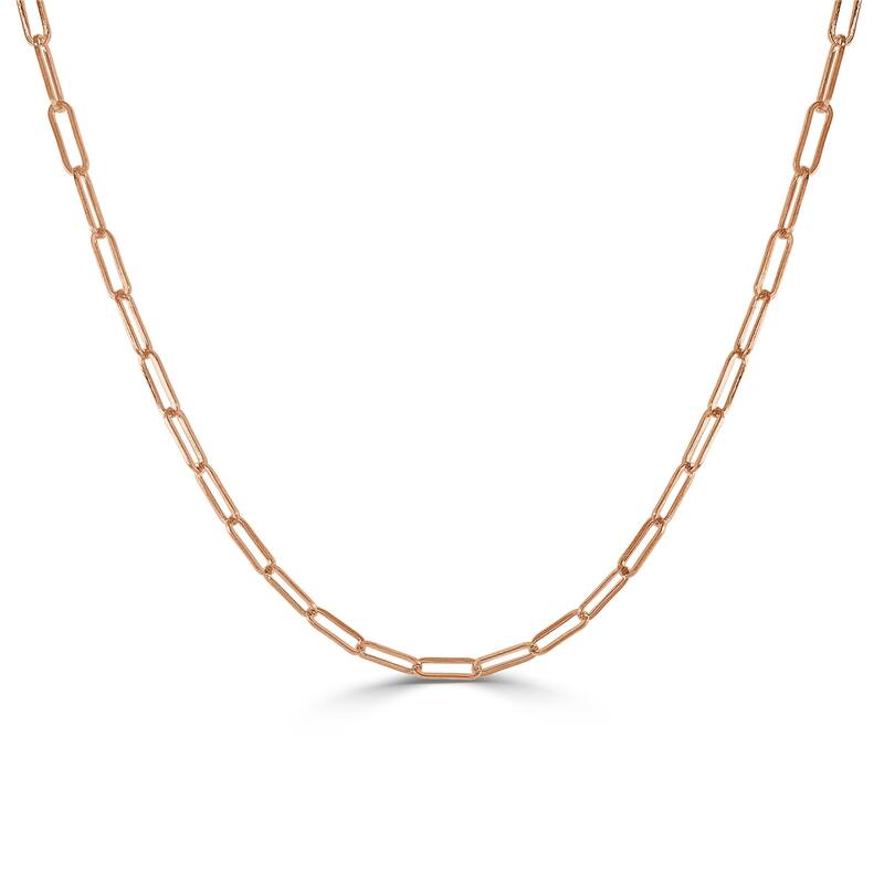 Joelle Collection Gold Link Chain Womens Necklace - 14K Paperclip Link Chain 3.4 mm For Her