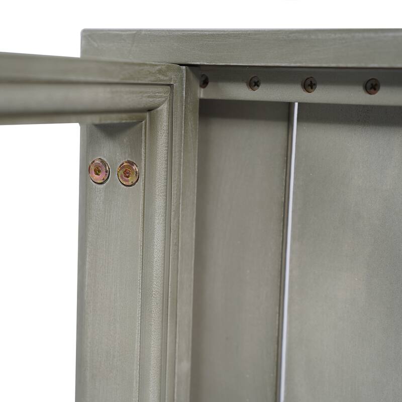 Roomfitters Outdoor Patio Coffee Table with Slatted Wood Design, Weather-Resistant Frame