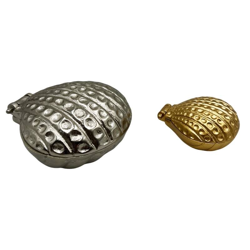 Set of 2 Decorative Handmade Aluminum Shell Shape Bowl - Set of 2