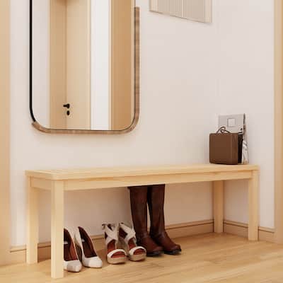 52＂Shoe Bench Solid Wood bedroom Bench Modern Design for Entryway, Hallway, Living Room, Closet, Front Door Entrance, Foyer
