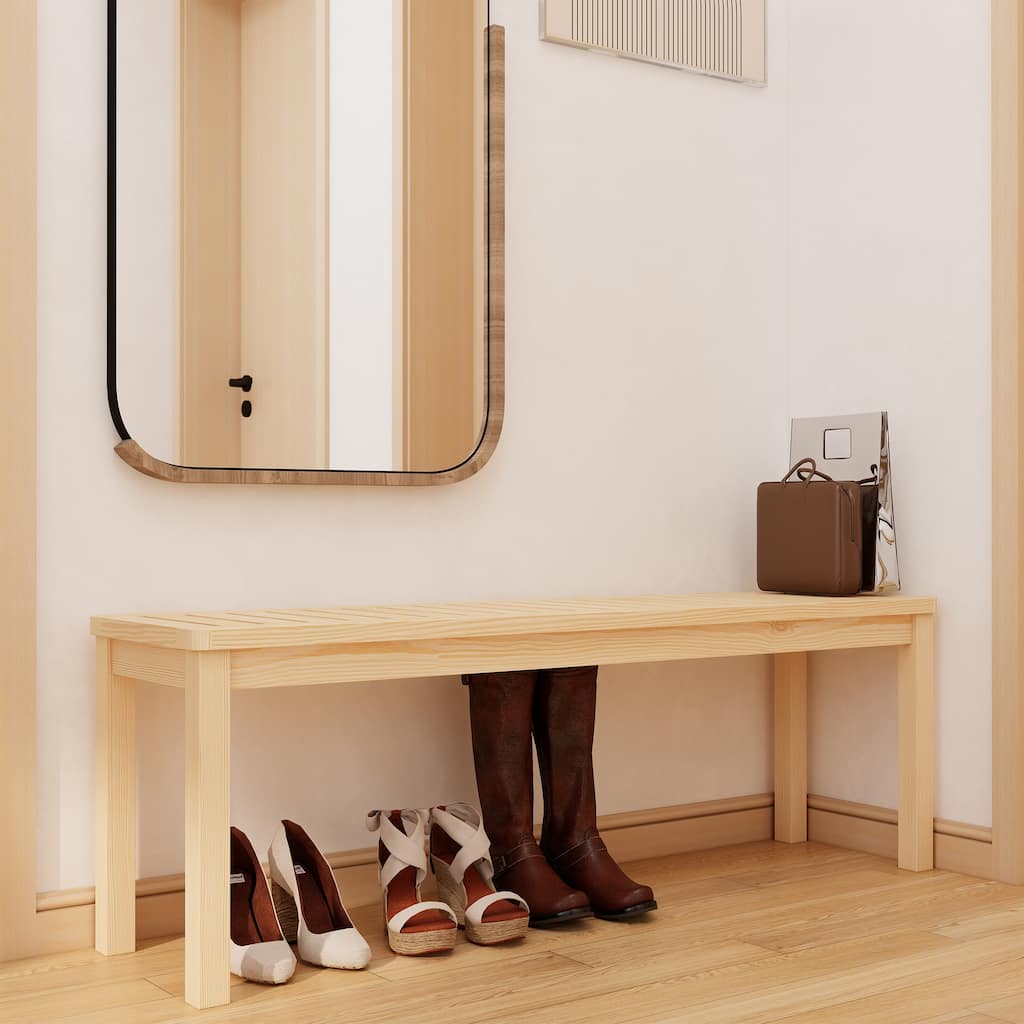 52＂Shoe Bench Solid Wood bedroom Bench Modern Design for Entryway, Hallway, Living Room, Closet, Front Door Entrance, Foyer
