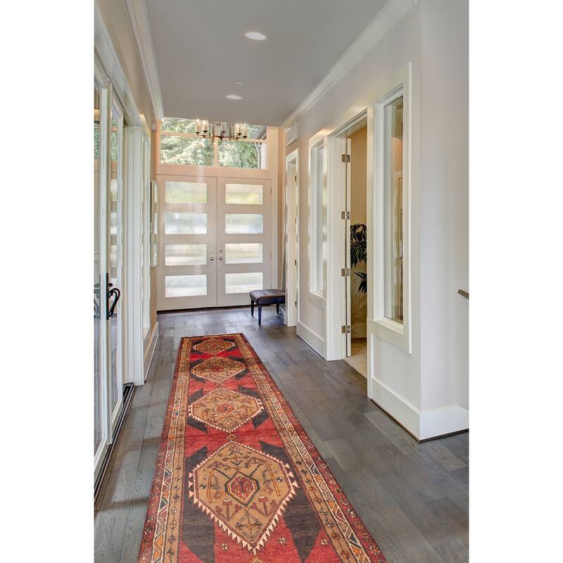 ECARPETGALLERY Hand-knotted Konya Anatolian Red Wool Rug - 3'3 x 13'0