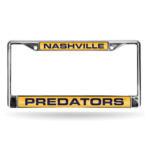 NHL Nashville Predators Laser Chrome Acrylic License Plate Wall Frame ...