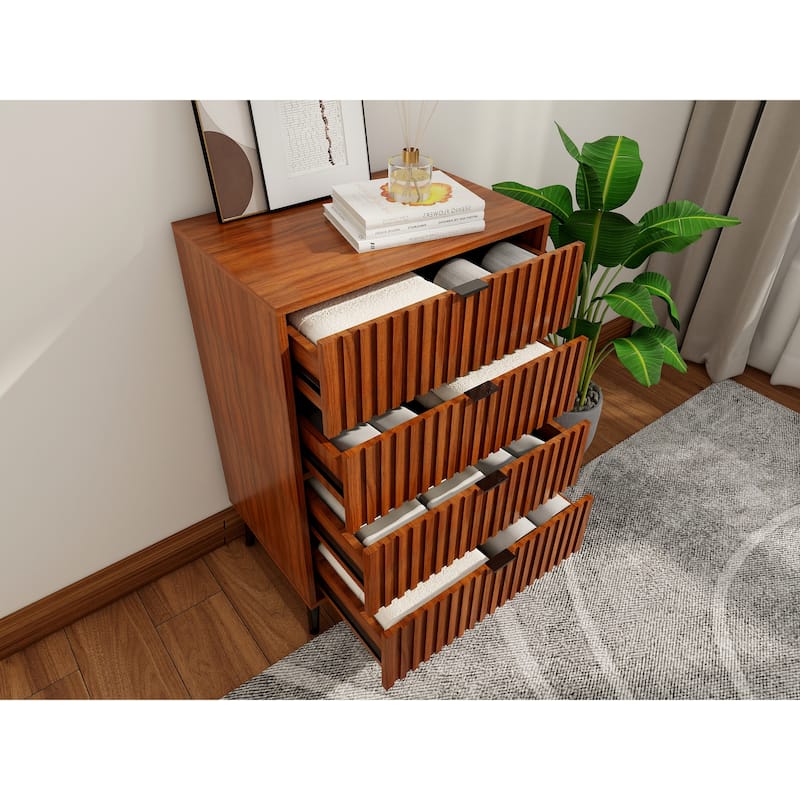 Wooden Chest Of Drawers-Spacious Storage Organizer For Bedroom Or Living Room,Modern Design With Multiple Compartments,Brown