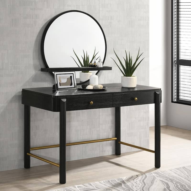 Anser Black 2-Drawer Vanity Desk