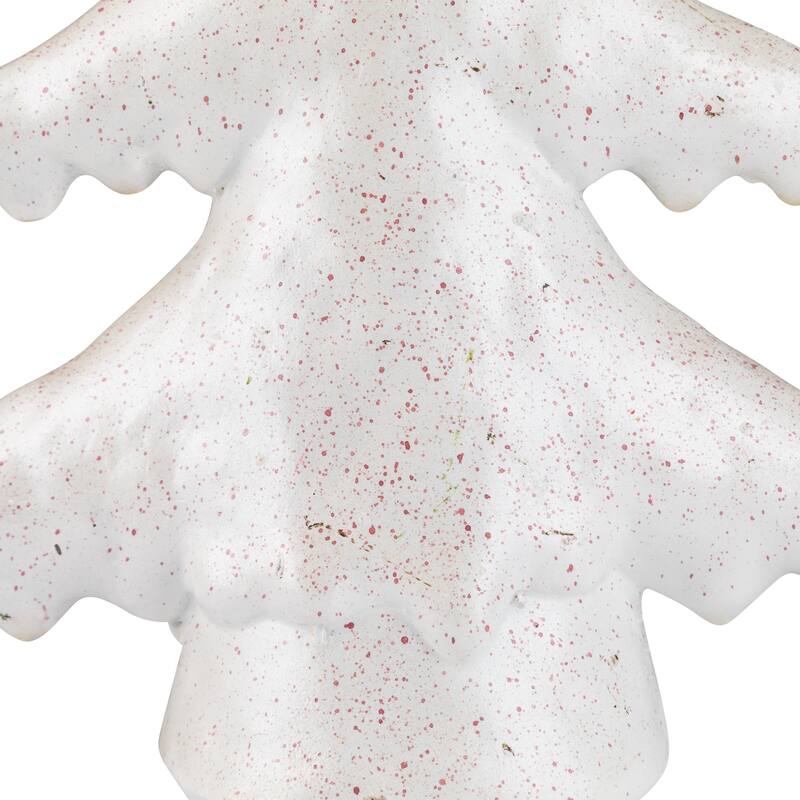Shiny Speckled Christmas Tree Tabletop Decoration - 10" - White