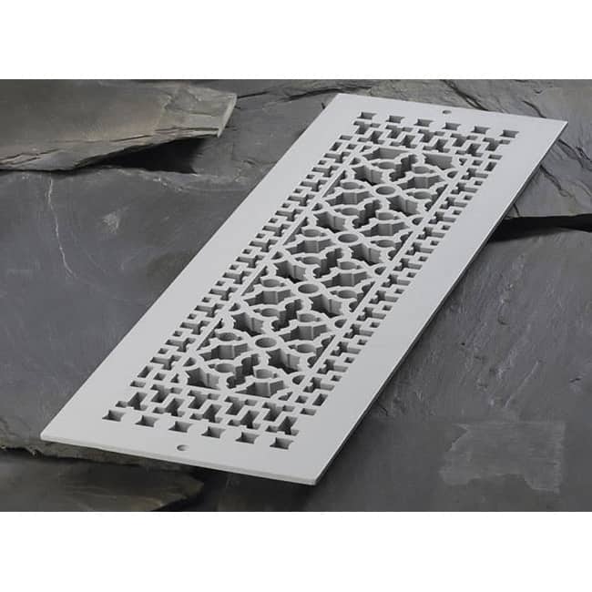 Reggio Registers Scroll Series 6" x 22" Floor Grille without Mounting - Grey Aluminum
