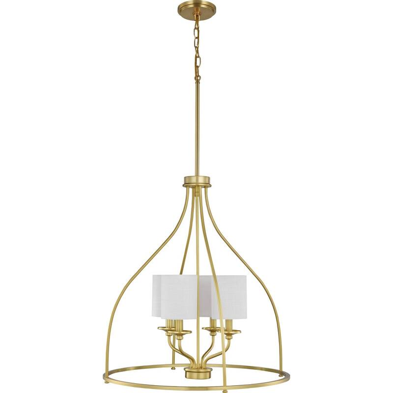 Bonita Collection Four-Light Satin brass Foyer Chandelier - 27.800" x 25.000" x 12.000"