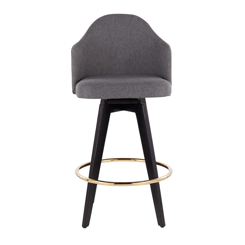 Carson Carrington Valsatra 26" Upholstered Counter Stool with Black Wood Base (Set of 2)