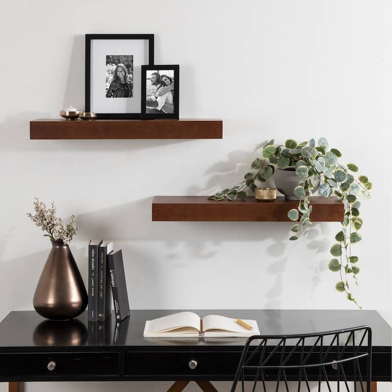 Kate and Laurel Havlock Wood Shelf Set