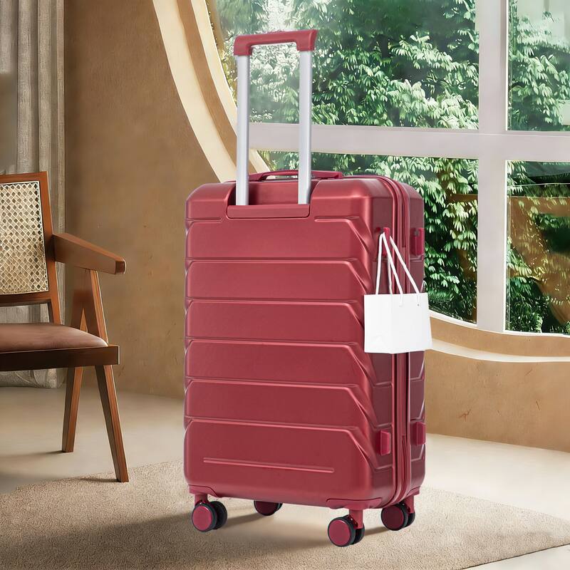 28 Inch Large Checked Luggage, Scratch Resistant Surface Four Multi-Directional Wheels, With Combination Lock and Side Hooks