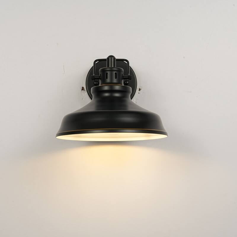 1-Light Industrial Retro Iron Black Wall Light for Bedroom Hallway - 1 Light