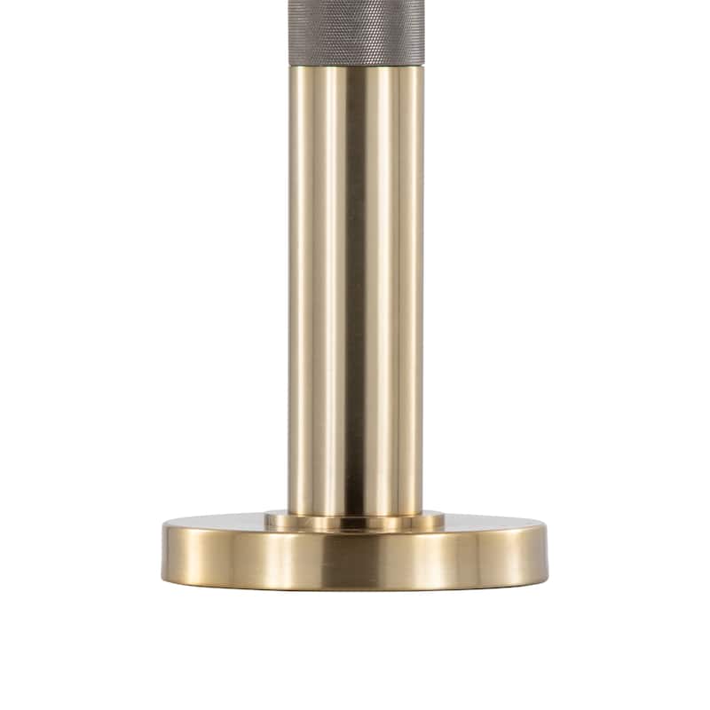 Trophy 27" Glam Table Lamp In Gold Metal And White Linen Shade