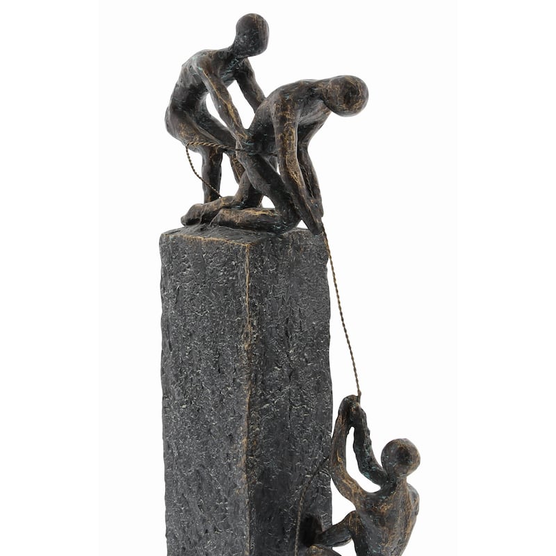 Polystone People Climbing Decorative Sculpture - Gray - Roche River Decor