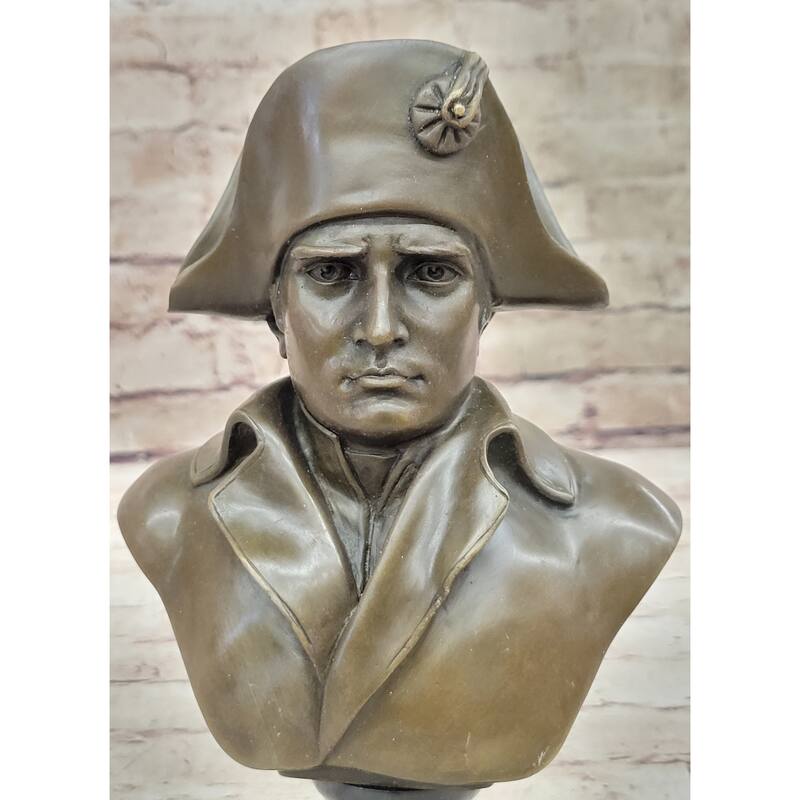 Napoleon Bonaparte Bronze Bust Sculpture Statue Figure Marble Base 9.5 Inches X 6 Inches