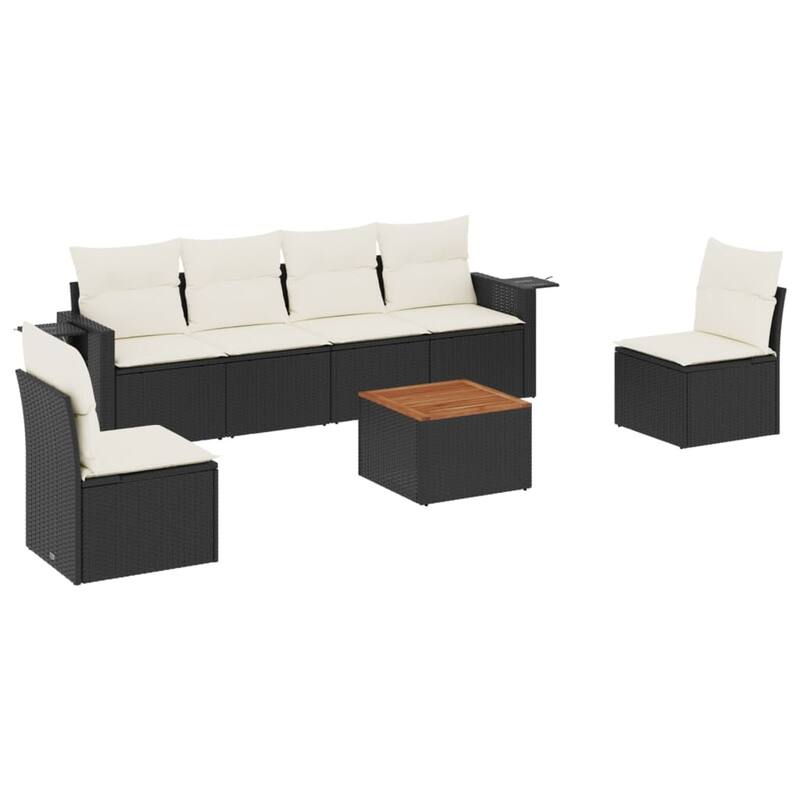 vidaXL Garden Sofa Set PE rattan 7-seater Foldable - 21.7 x 21.7 x 14.6 in (W x L x H)