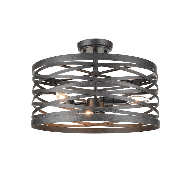 929 Lighting 3 Light Metal Semi-Flush Ceiling Mount in Multiple Finishes