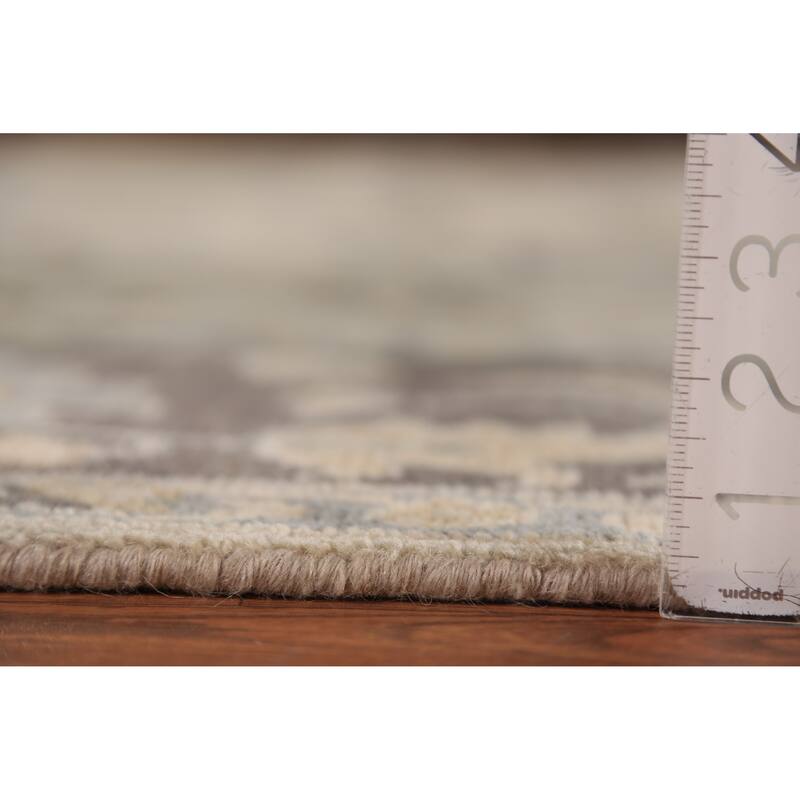 All-Over Floral Oushak Indian Area Rug Handmade Wool Carpet - 8'1"x 9'8"