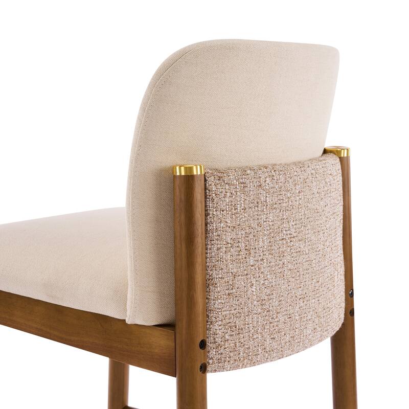 Christopher Knight Home - Lois Modern Upholstered Solid Rubberwood Counter Stool Set - Bar Chairs with Ergonomic Backrest